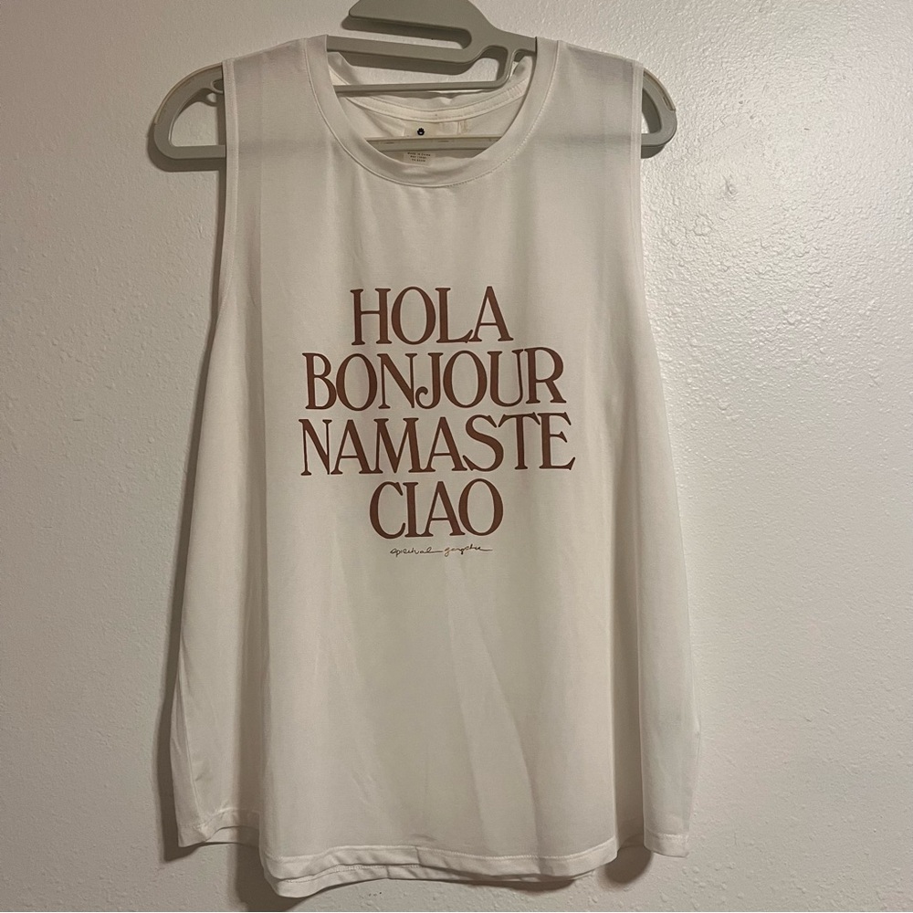 Spiritual Gangster White Graphic Tank Top